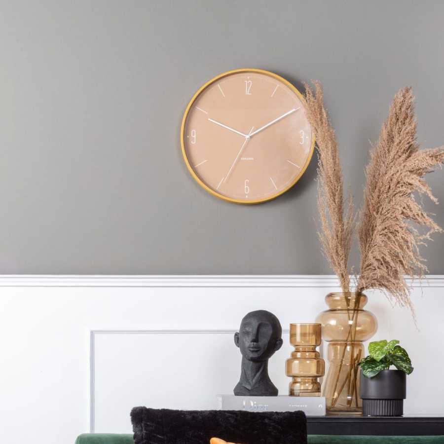 Karlsson Numbers And Lines Wall Clock - Ochre Yellow