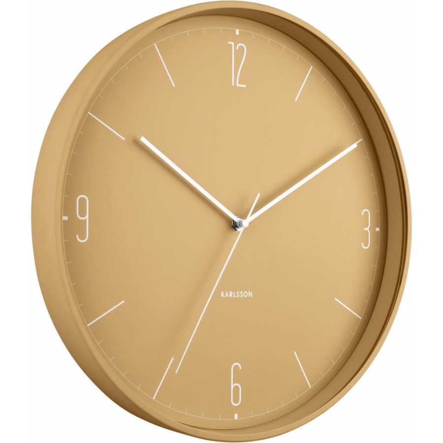 Karlsson Numbers And Lines Wall Clock - Ochre Yellow