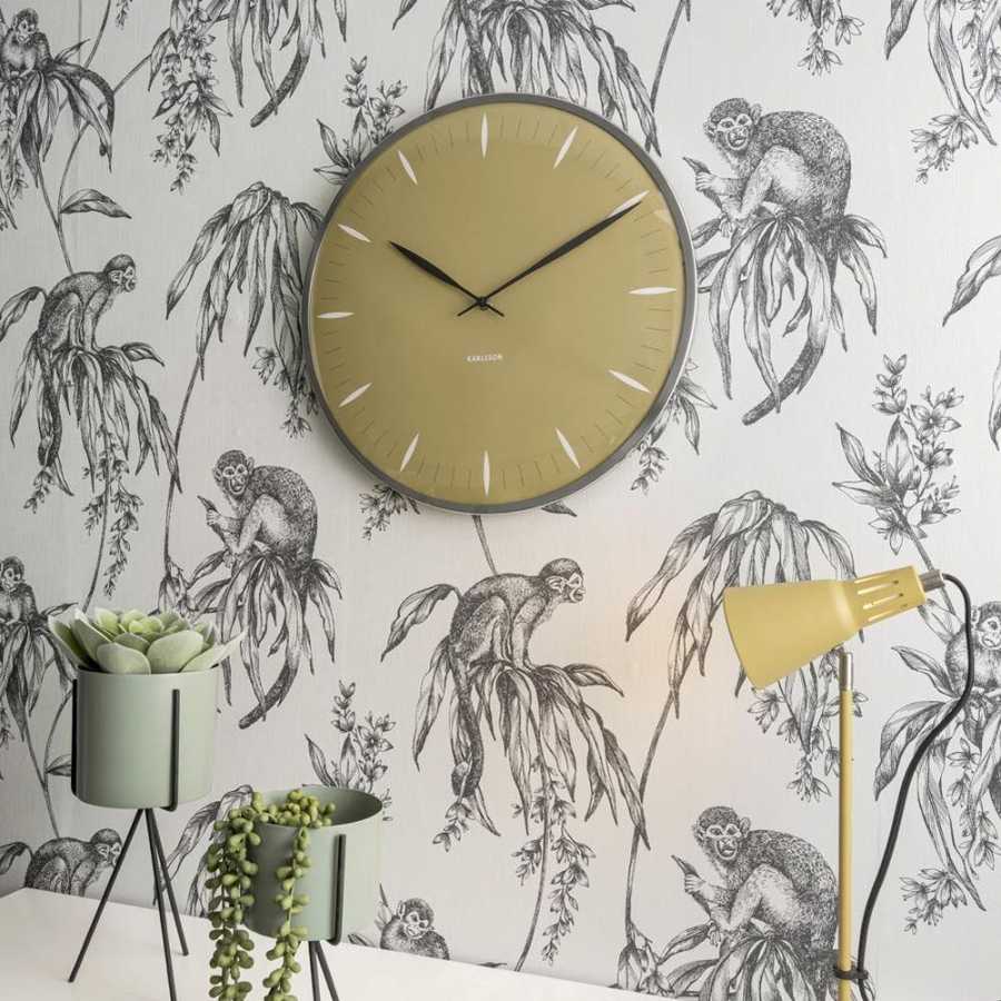 Karlsson Leaf Wall Clock - Yellow