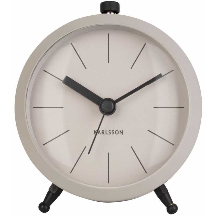 Karlsson Button Alarm Table Clock - Warm Grey