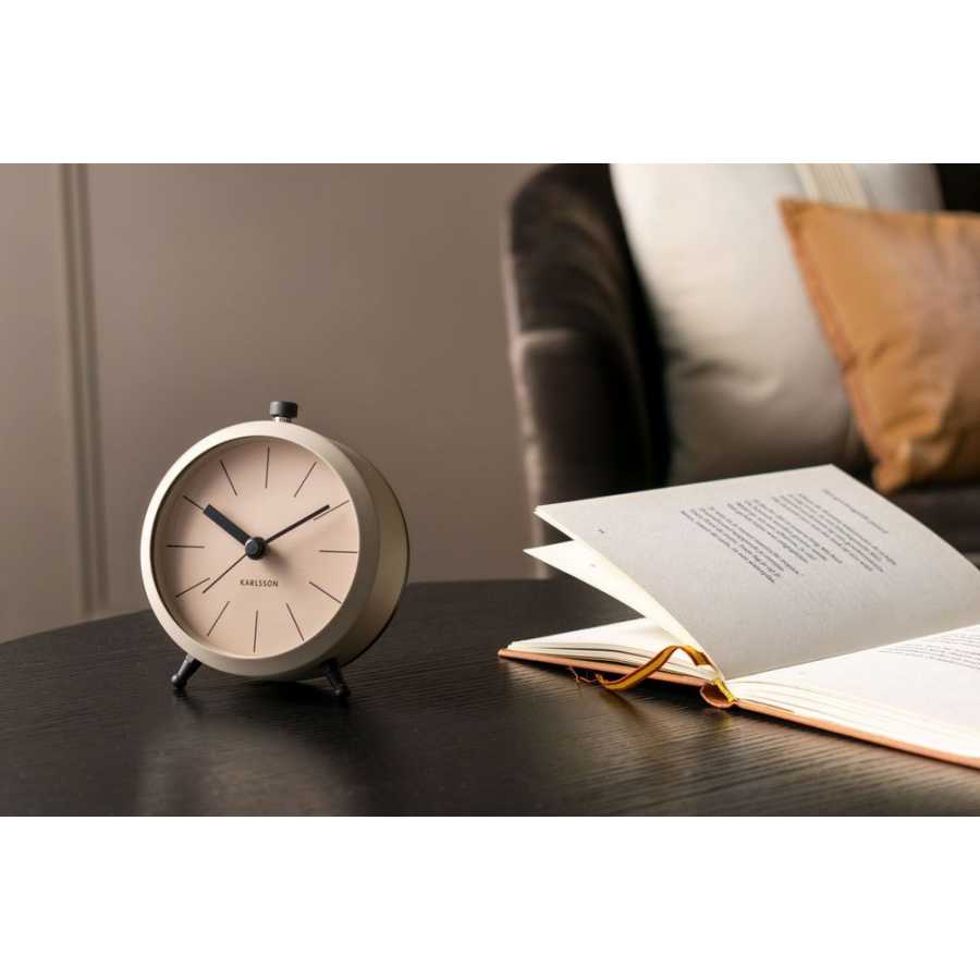 Karlsson Button Alarm Table Clock - Warm Grey