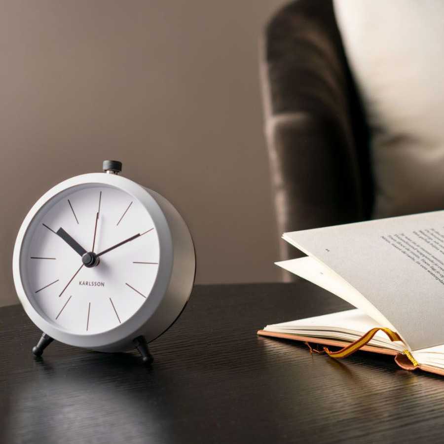 Karlsson Button Alarm Table Clock - White