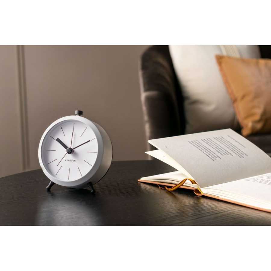 Karlsson Button Alarm Table Clock - White