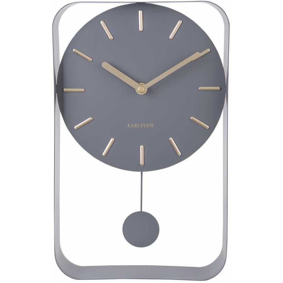 Karlsson Pendulum Rectangular Wall Clock - Grey