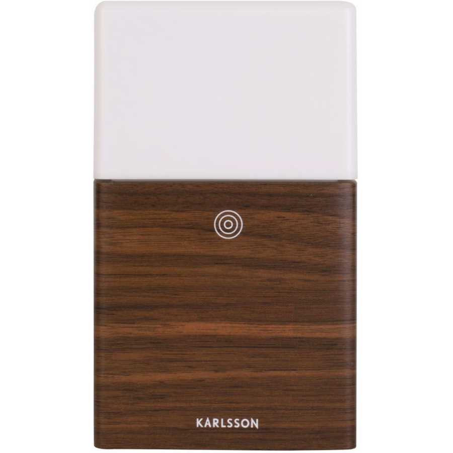 Karlsson Frosted Led Alarm Table Clock - Dark Wood