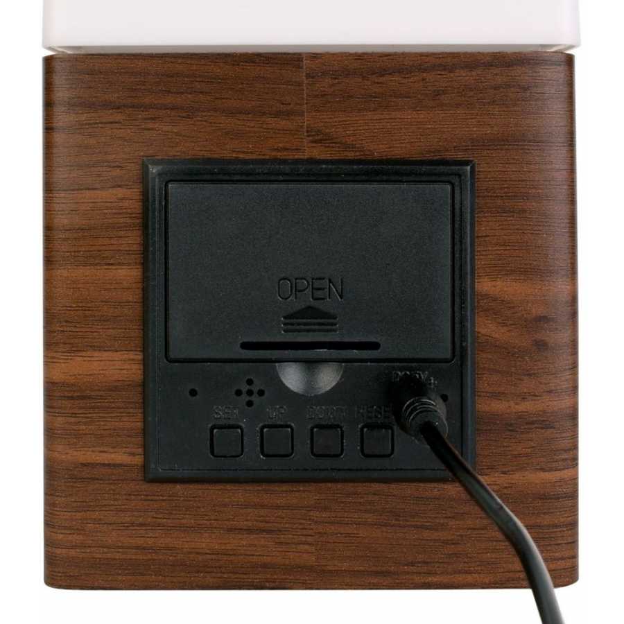 Karlsson Frosted Led Alarm Table Clock - Dark Wood