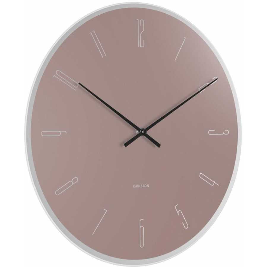 Karlsson Mirror Numbers Wall Clock - Faded Pink