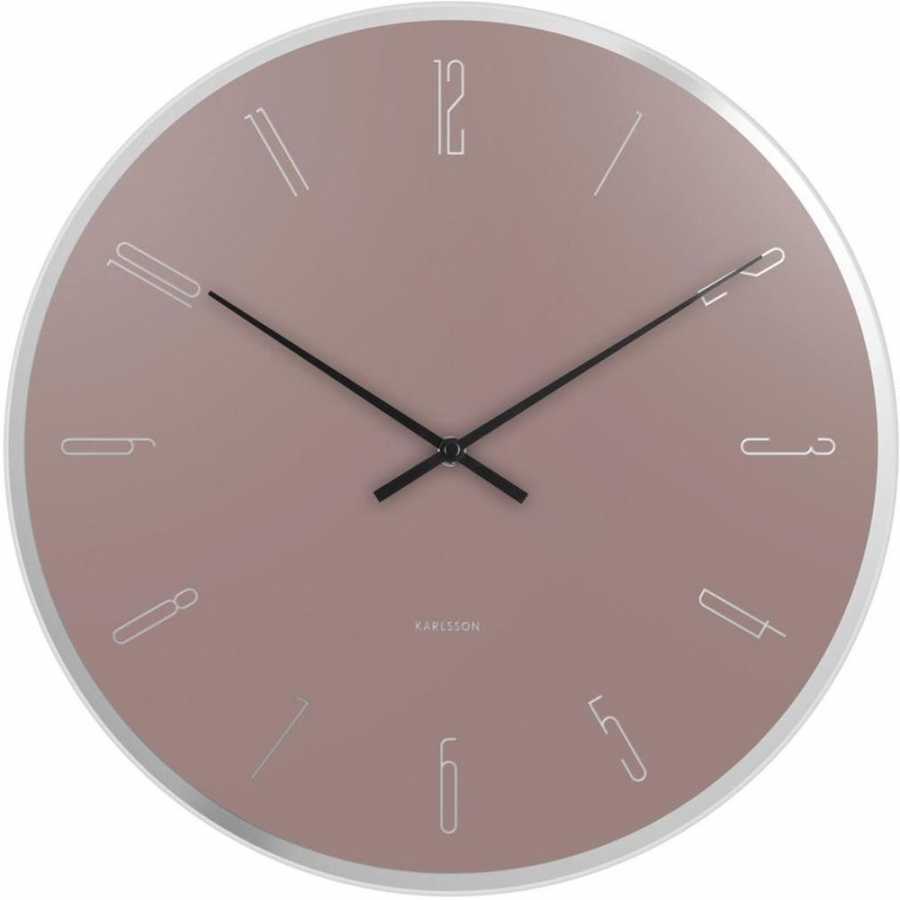 Karlsson Mirror Numbers Wall Clock - Faded Pink