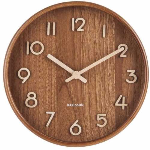 Karlsson Pure Wall Clock - Dark Wood