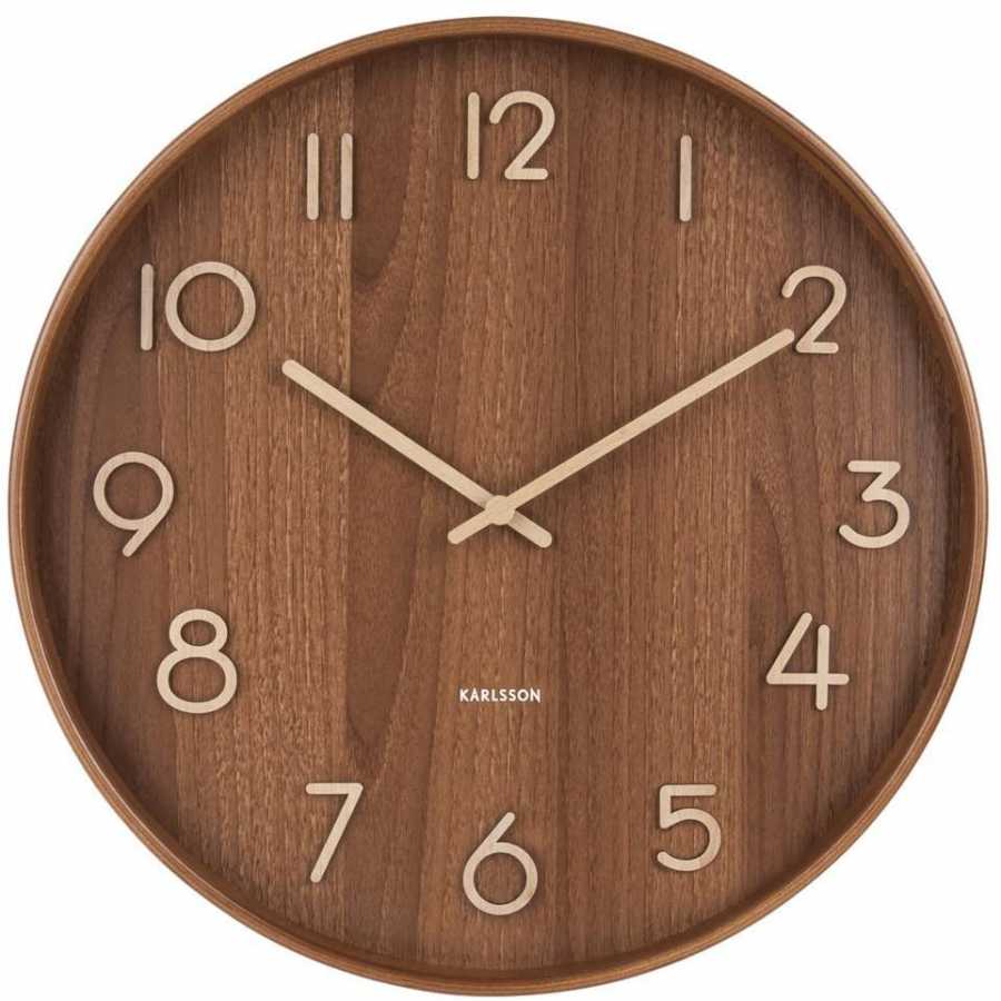 Karlsson Pure Wall Clock - Dark Wood - Medium