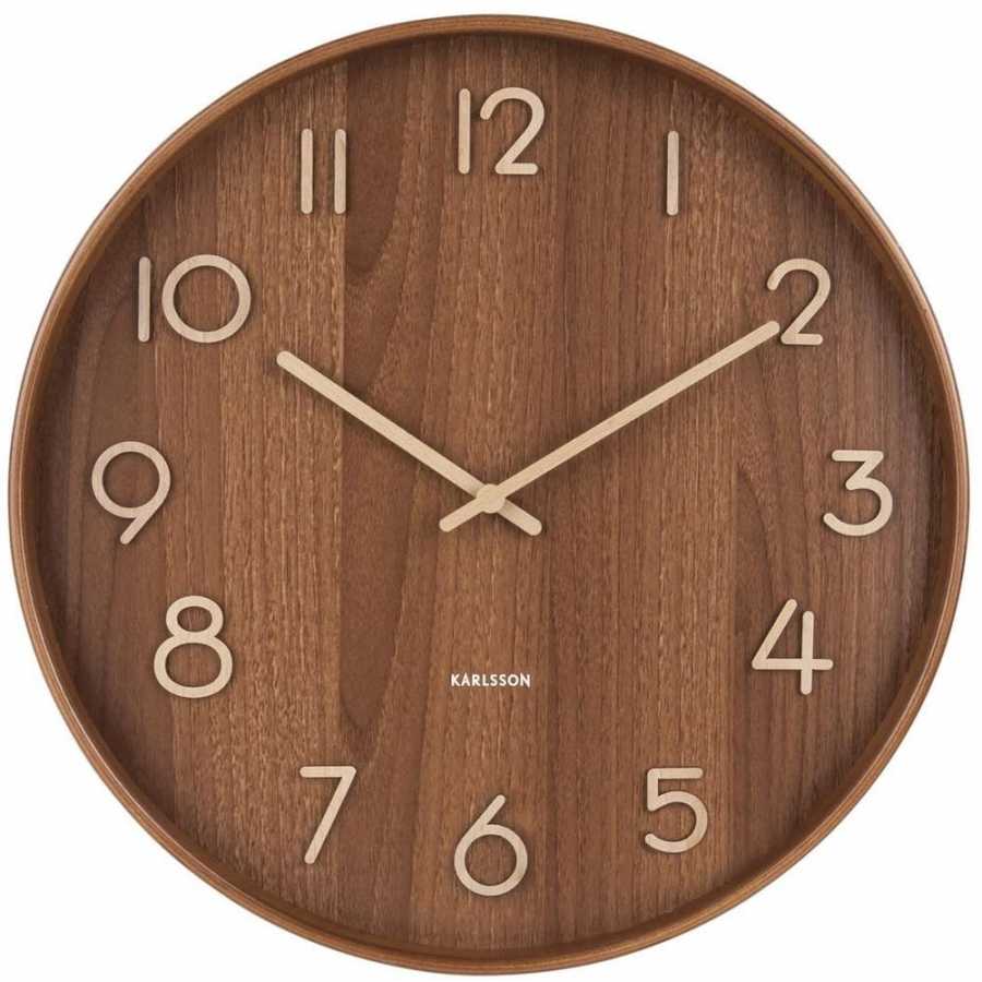 Karlsson Pure Wall Clock - Dark Wood - Large
