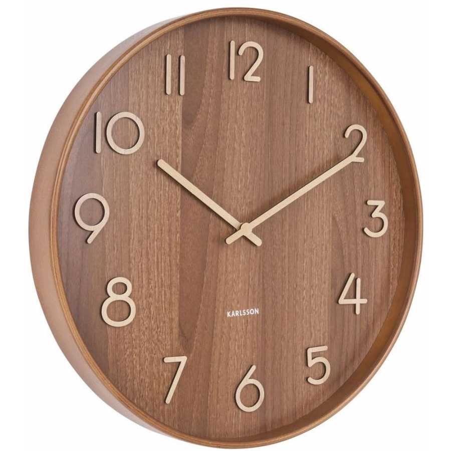 Karlsson Pure Wall Clock - Dark Wood - Large