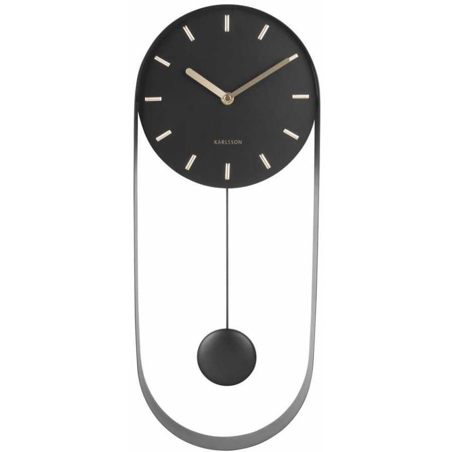Karlsson Pendulum Oval Wall Clock - Black