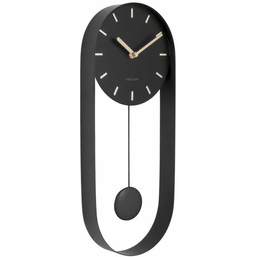 Karlsson Pendulum Oval Wall Clock - Black