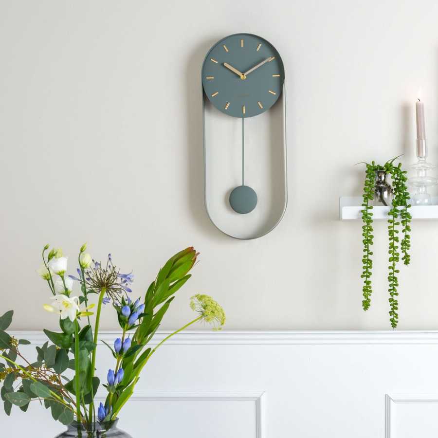 Karlsson Pendulum Wall Clock - Jungle Green