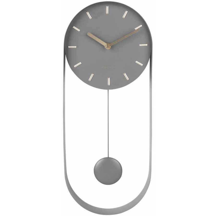 Karlsson Pendulum Oval Wall Clock - Grey