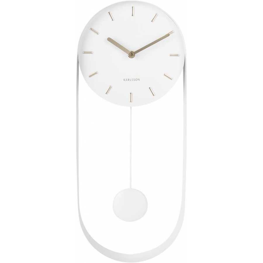 Karlsson Pendulum Oval Wall Clock - White