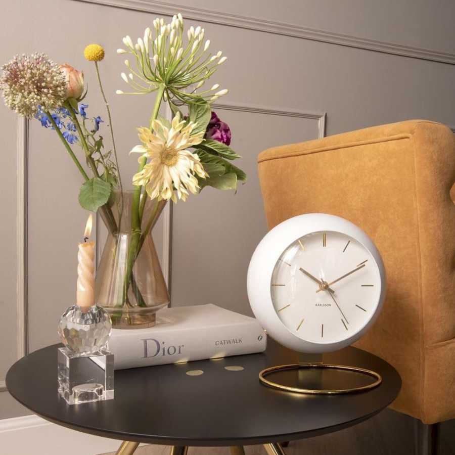Karlsson Globe Table Clock - White
