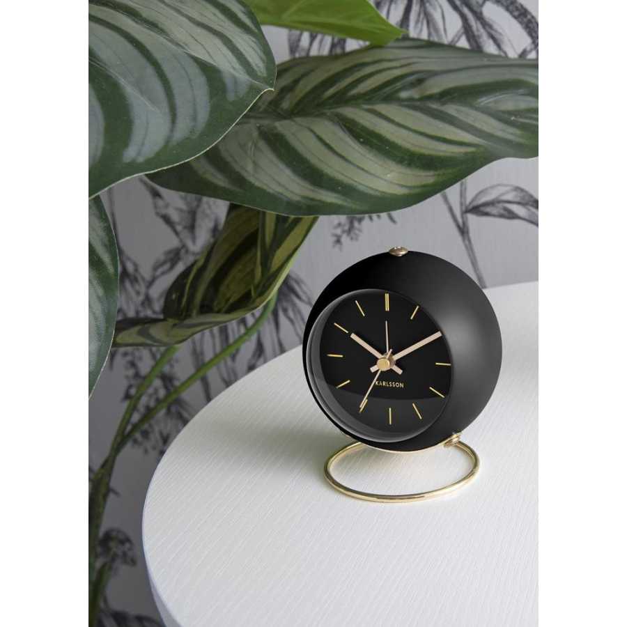 Karlsson Globe Alarm Table Clock - Black
