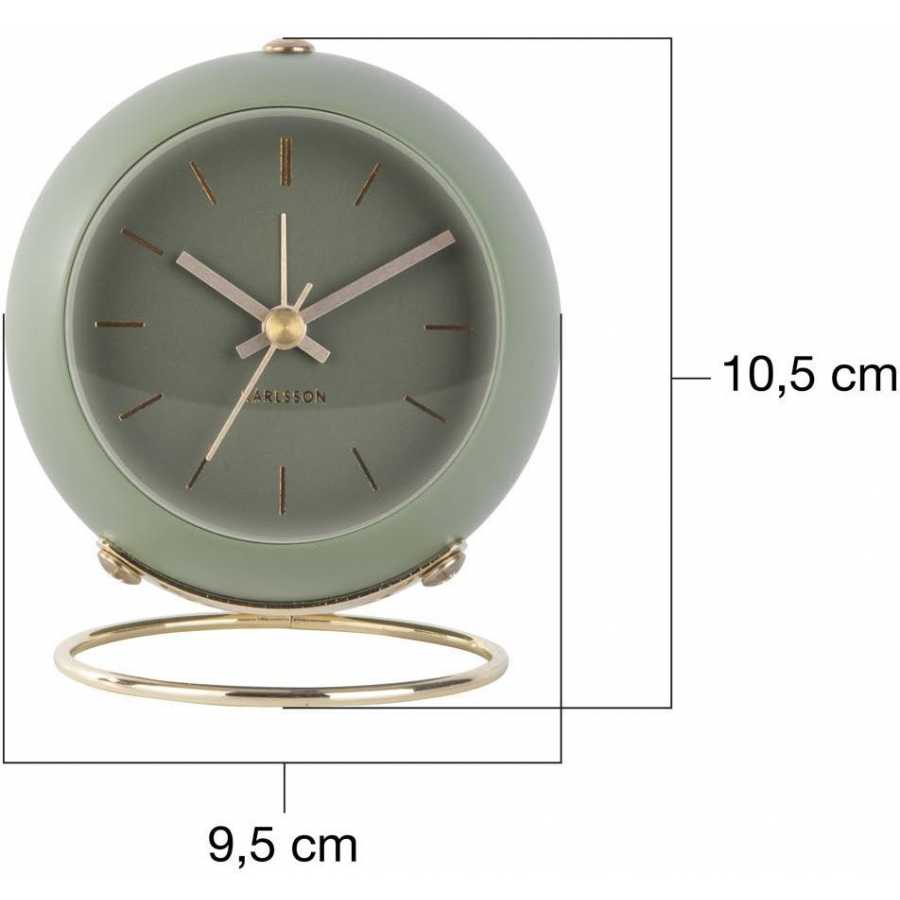 White/gold - 9.5cm Karlsson 'Globe' Alarm Clock Designed by Armando Breeveld 