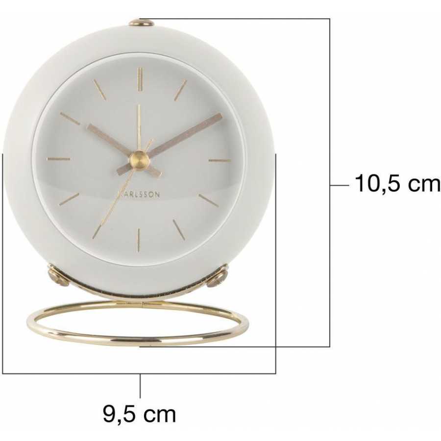 Karlsson Globe Alarm Table Clock - White