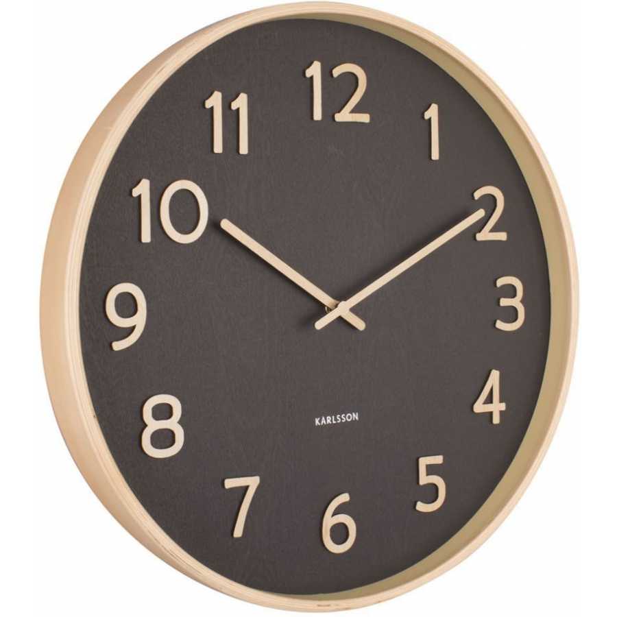 Karlsson Pure Wood Grain Wall Clock - Black - Large