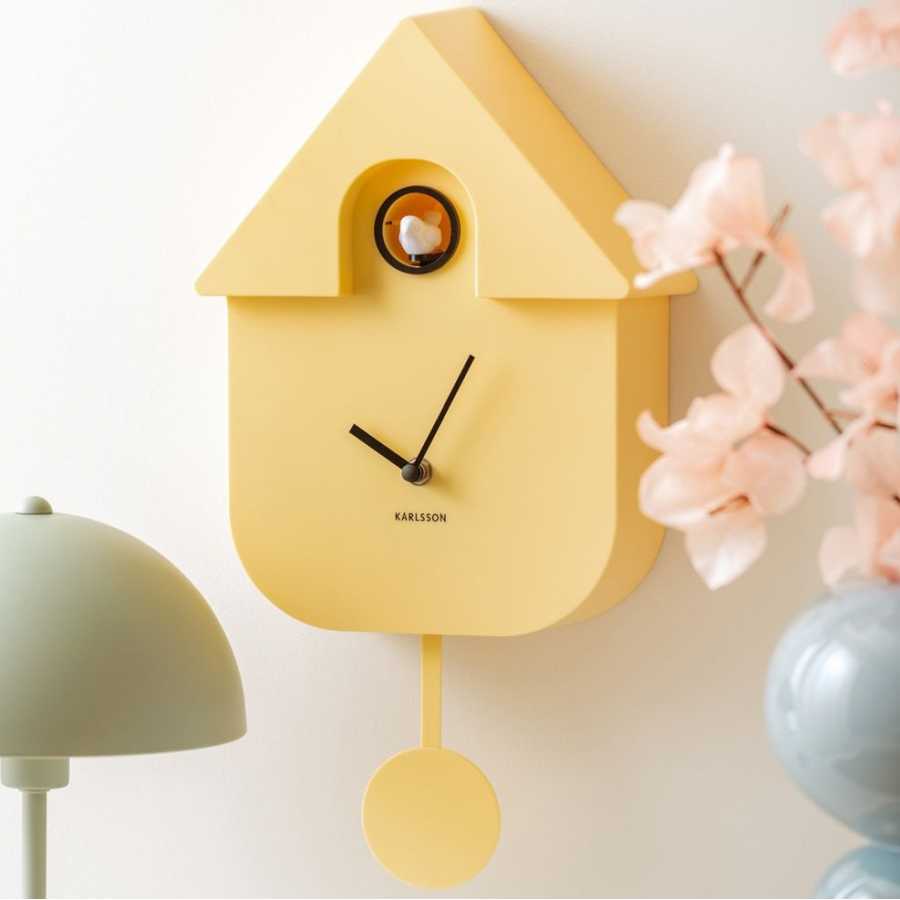 Karlsson Cuckoo Wall Clock - Soft Yellow