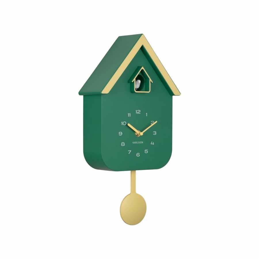 Cuckoo Wall Clock Dupla Colour - Retro Green & Soft Yellow