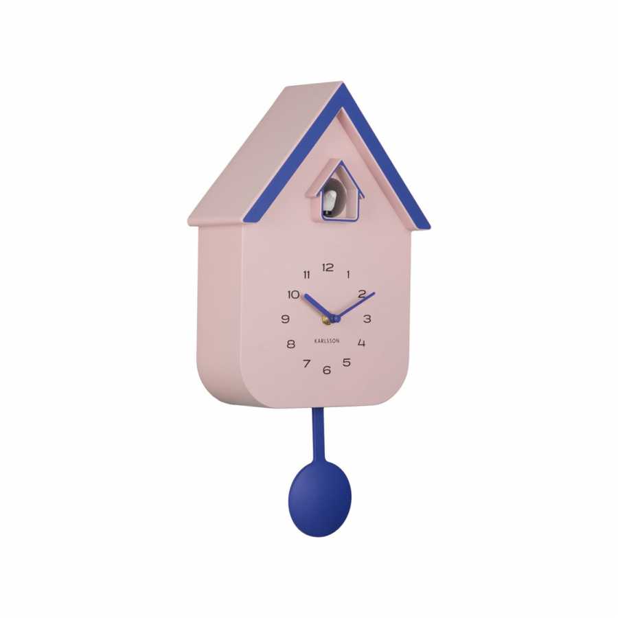 Cuckoo Wall Clock Dupla Colour - Soft Pink & Cobalt Blue