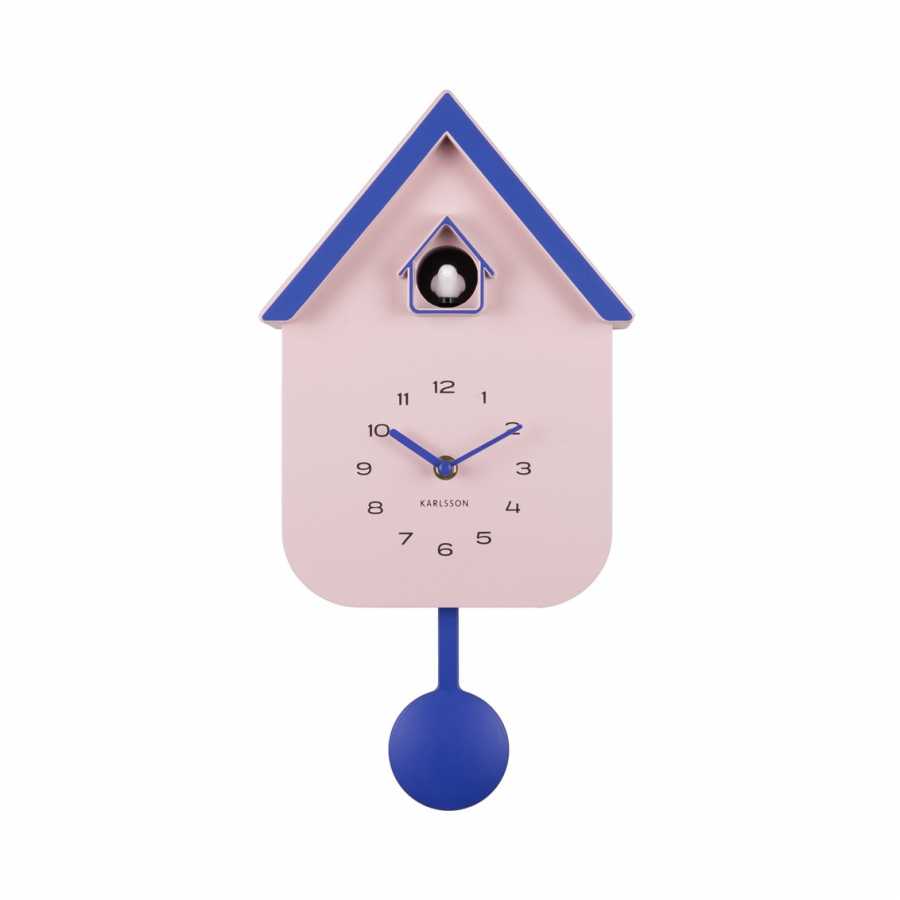Cuckoo Wall Clock Dupla Colour - Soft Pink & Cobalt Blue