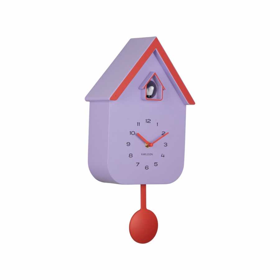 Cuckoo Wall Clock Dupla Colour - Soft Purple & Brilliant Orange