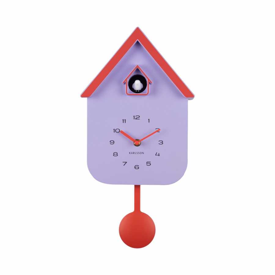 Cuckoo Wall Clock Dupla Colour - Soft Purple & Brilliant Orange