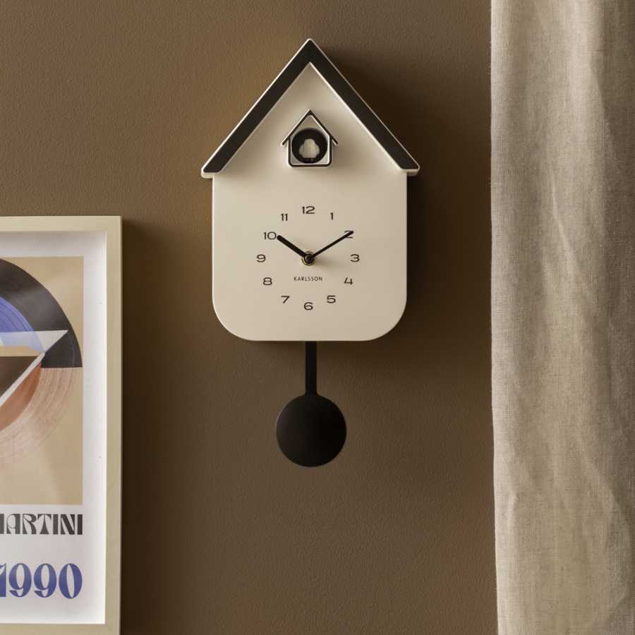 Cuckoo Wall Clock Dupla Colour - White & Black
