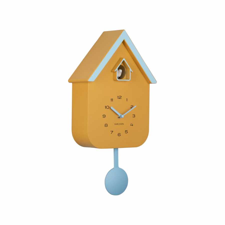 Cuckoo Wall Clock Dupla Colour - Mango Yellow & Soft Blue