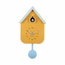Karlsson Cuckoo Wall Clock Dupla Colour - Mango Yellow & Soft Blue