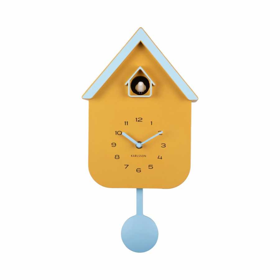 Cuckoo Wall Clock Dupla Colour - Mango Yellow & Soft Blue
