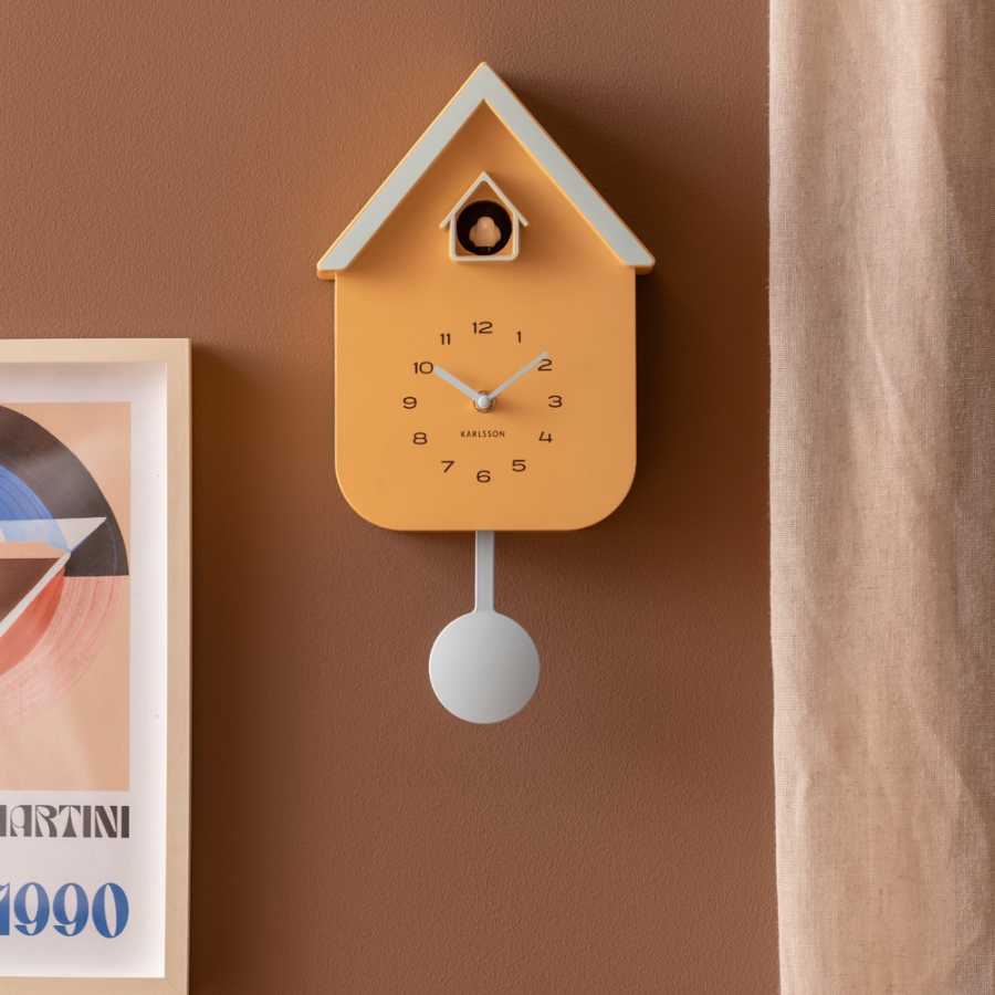 Cuckoo Wall Clock Dupla Colour - Mango Yellow & Soft Blue