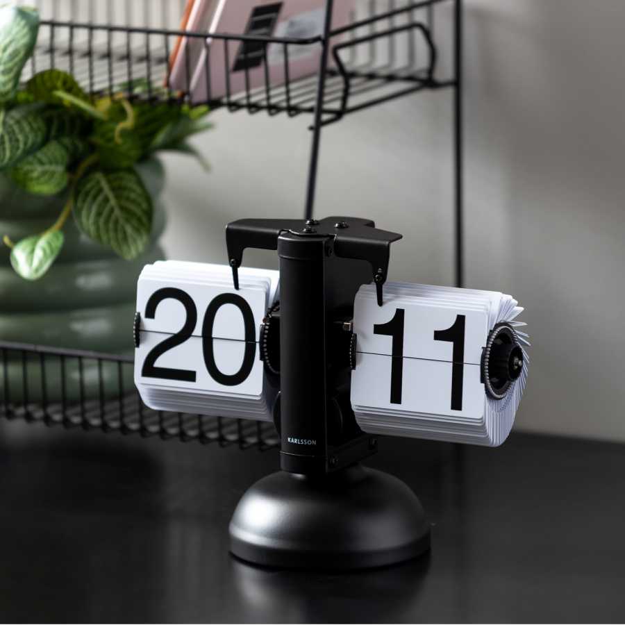 Karlsson Small Flip Table Clock - Black Lifestyle