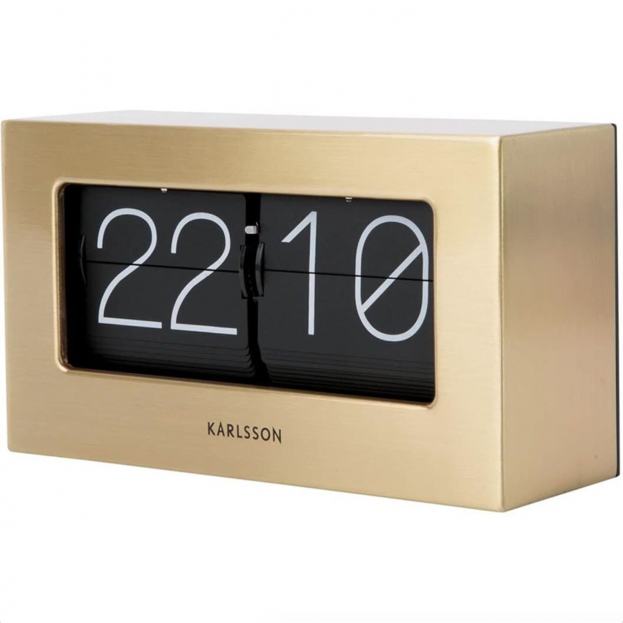 Karlsson Boxed Flip Table & Wall Clock - Brushed Gold