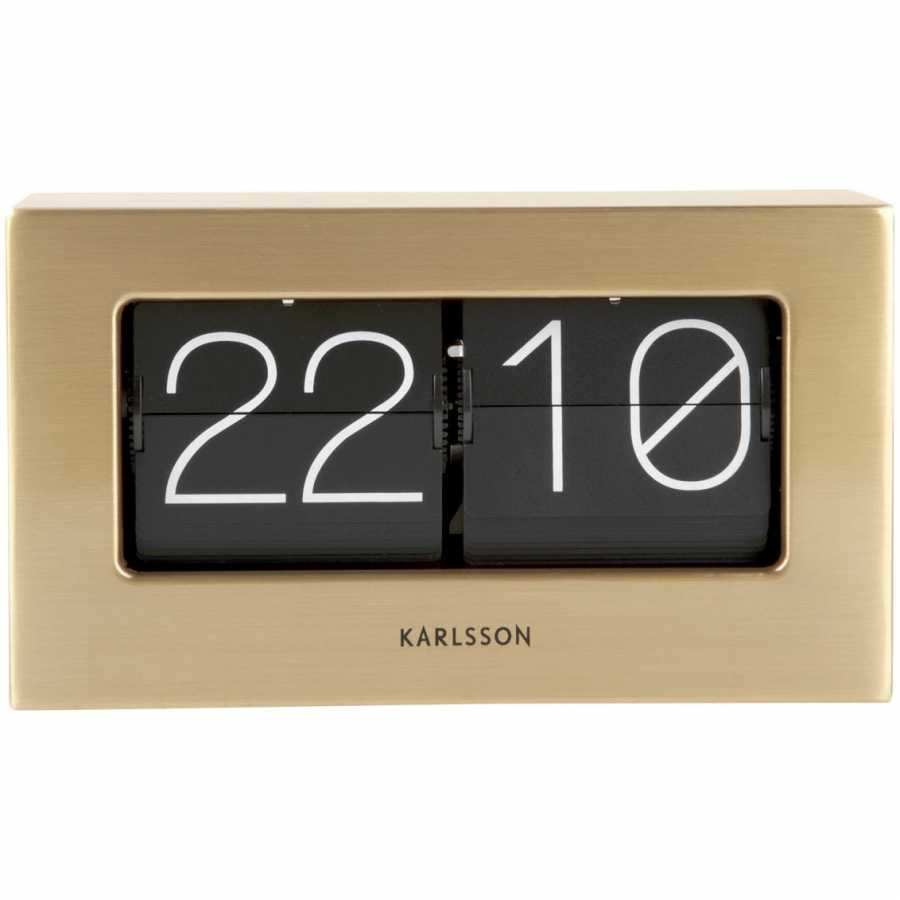 Small Karlsson Boxed Flip Table & Wall Clock - Brushed Gold