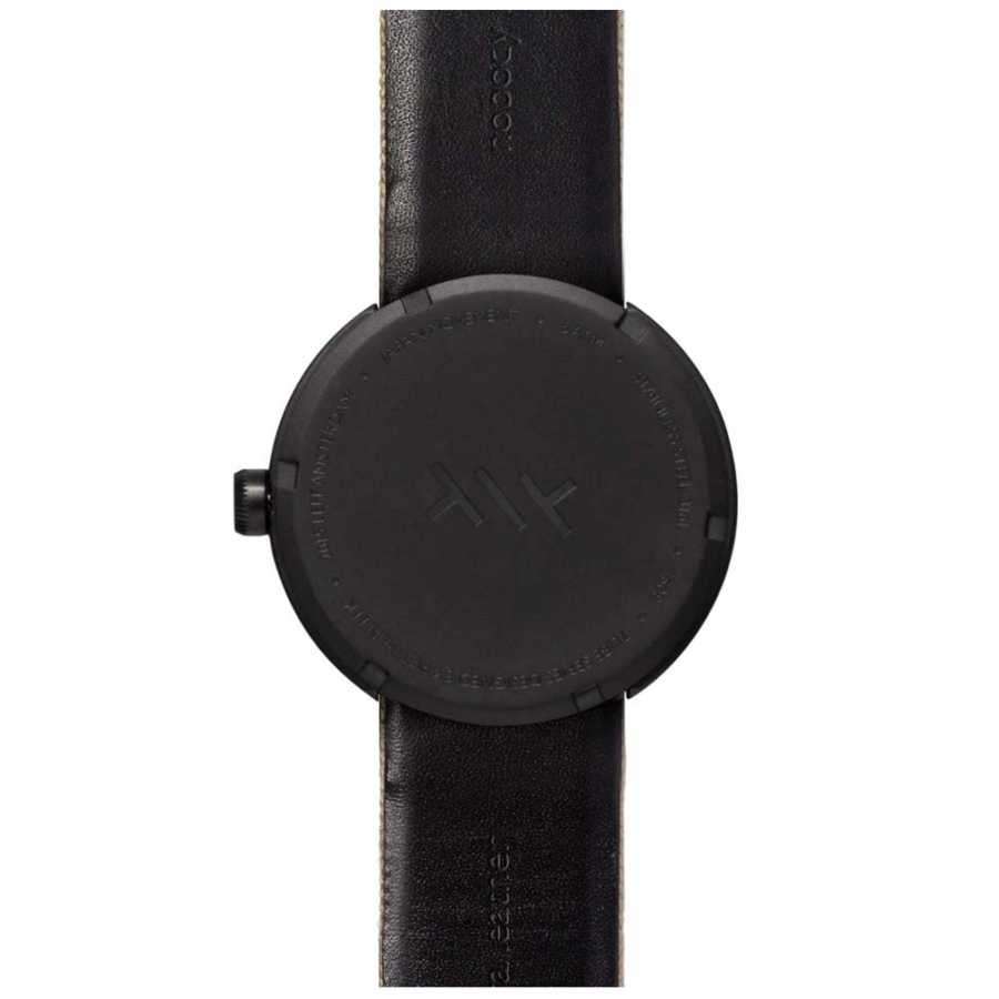 LEFF Amsterdam Tube Wrist Watch D38 - Matte Black With Sand Cordura Strap 38mm