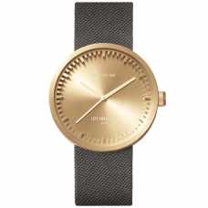 LEFF Amsterdam Tube Wristwatch D42 - Brass With Grey Cordura Strap 42mm