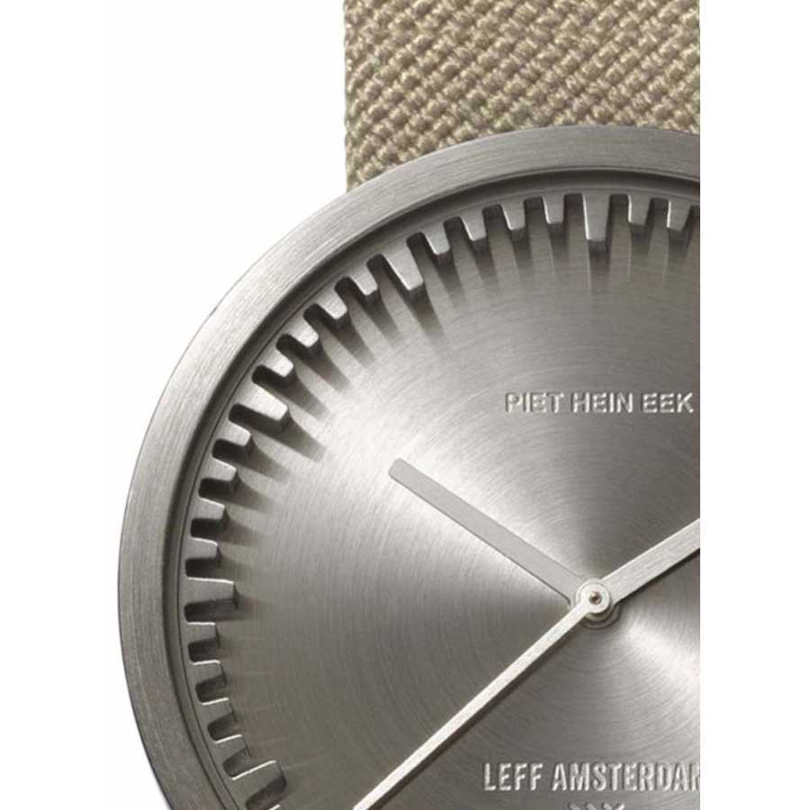 LEFF Amsterdam Tube Wrist Watch D42 - Steel With Sand Cordura Strap 42mm