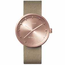 LEFF Amsterdam Tube Wristwatch D38 - Rose Gold With Sand Cordura Strap 38mm