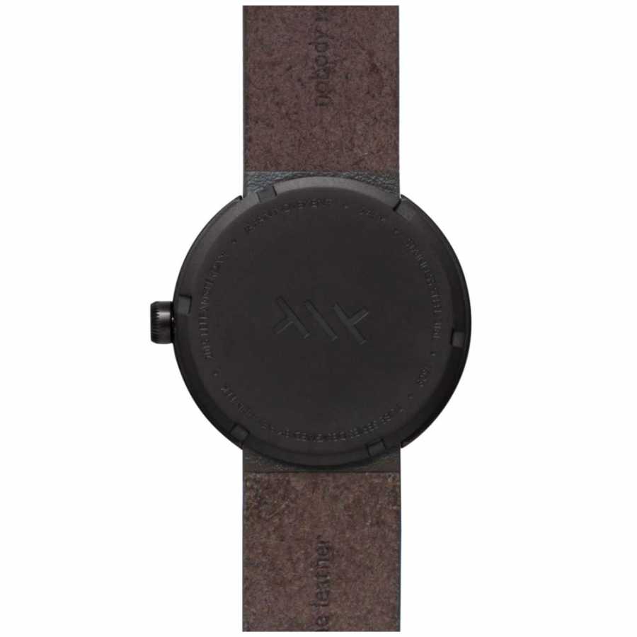 LEFF Amsterdam Tube Wrist Watch D42 - Matte Black With Brown Leather Strap 42mm