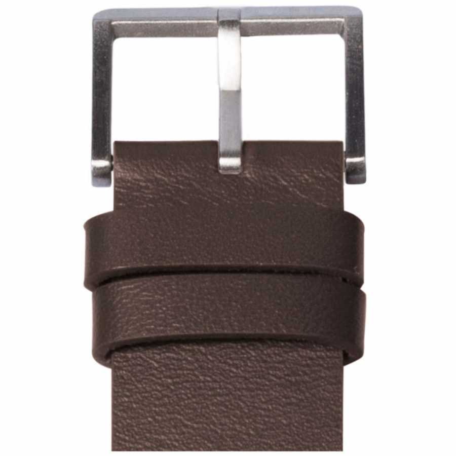 LEFF Amsterdam Tube Wrist Watch D38 - Steel With Brown Leather Strap 38mm