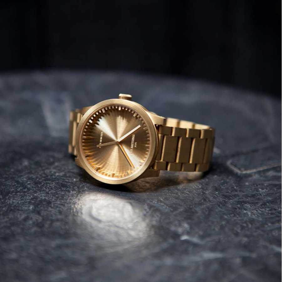 brass wrist watch
