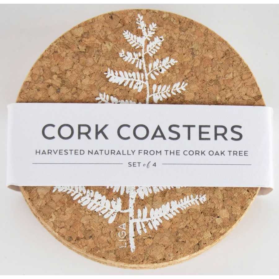 LIGA Cork Fern Coasters - Set of 4