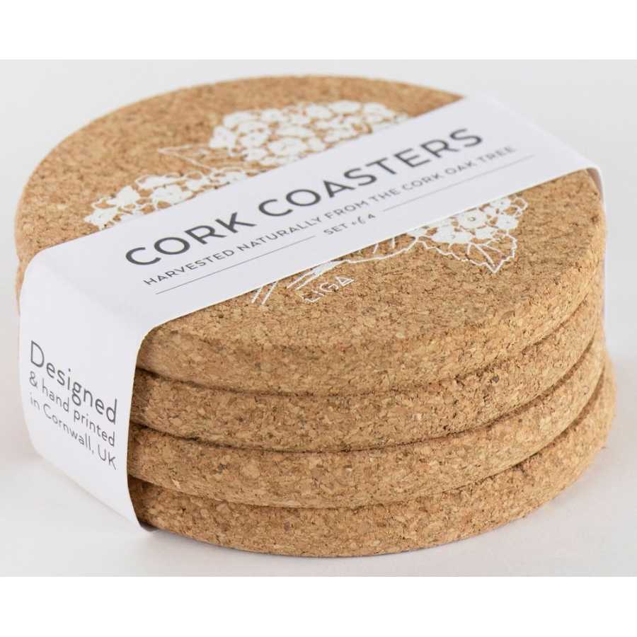 LIGA Cork Hydrangea Coasters - Set of 4