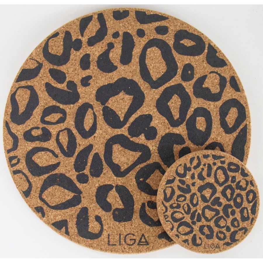 LIGA Cork Leopard Coasters - Set of 4
